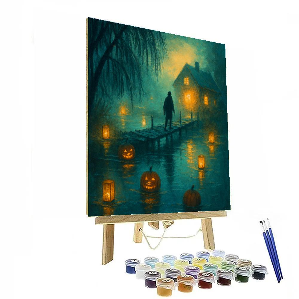 Lanterns Along Blackwater Lane Paint by numbers art