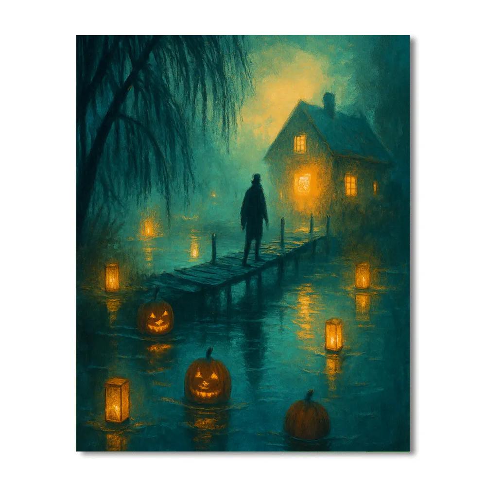 Lanterns Along Blackwater Lane Paint by numbers art