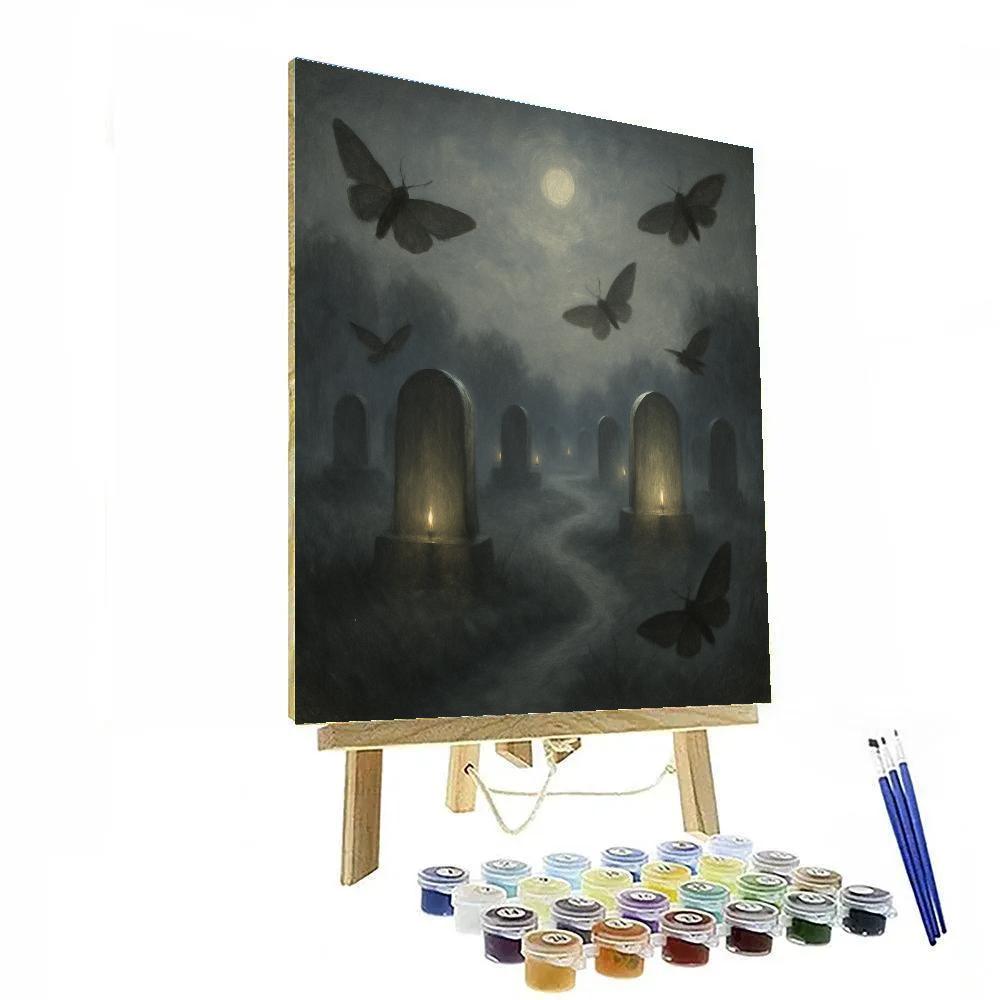Mothlight Cemetery Walk Number painting