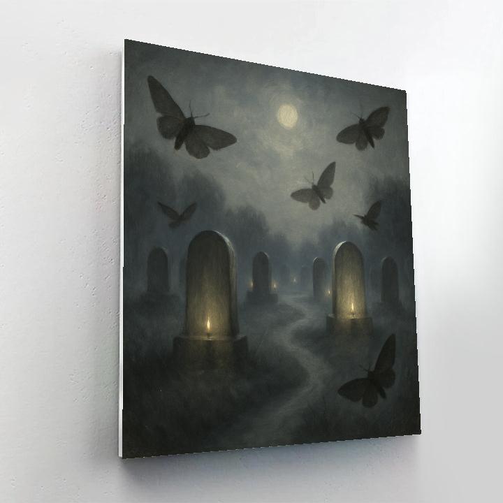 Mothlight Cemetery Walk Number painting