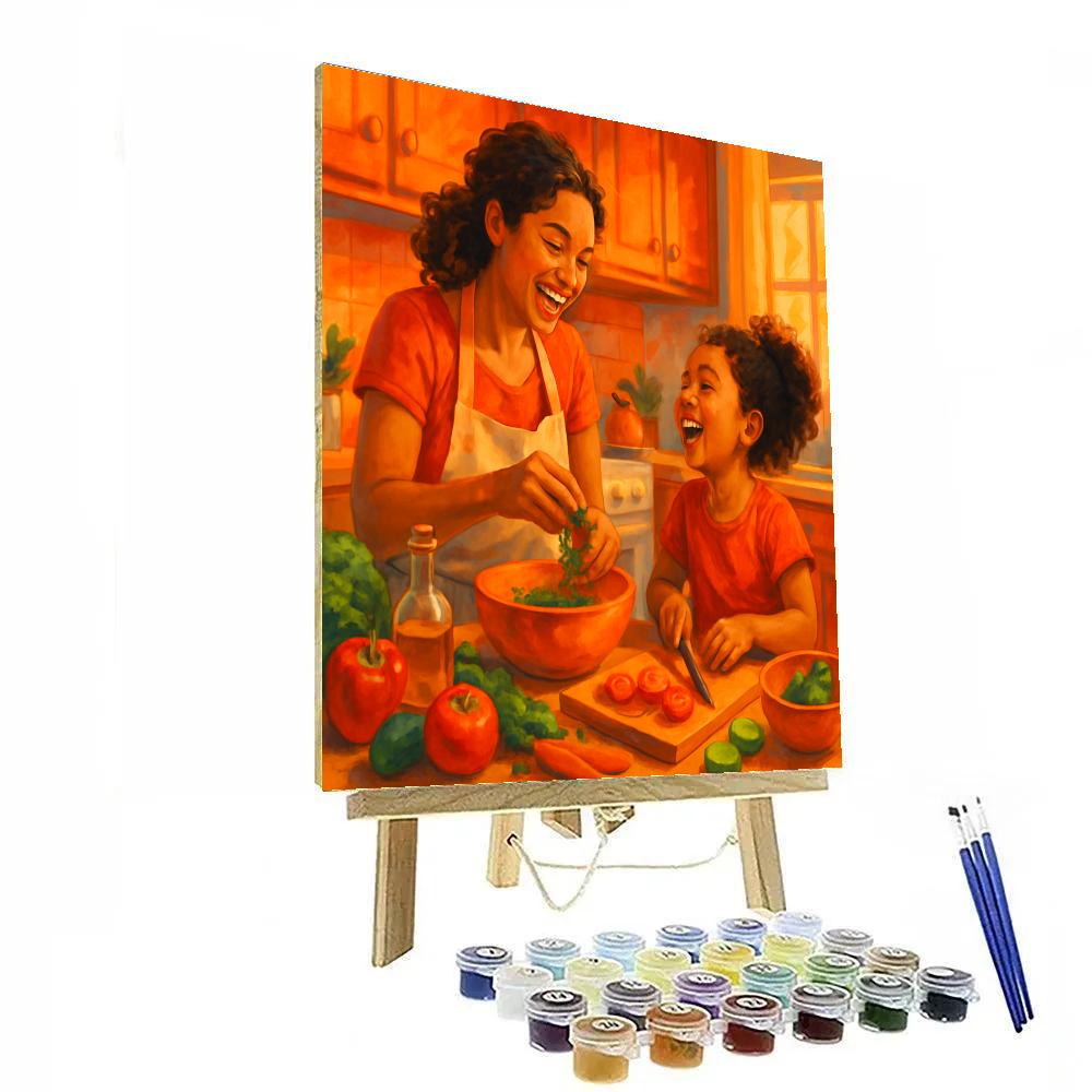 Cooking Together Joyful Kitchen Scene Paint by numbers kits