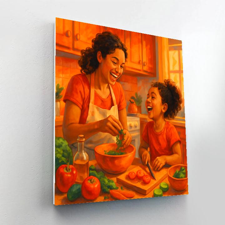 Cooking Together Joyful Kitchen Scene Paint by numbers kits
