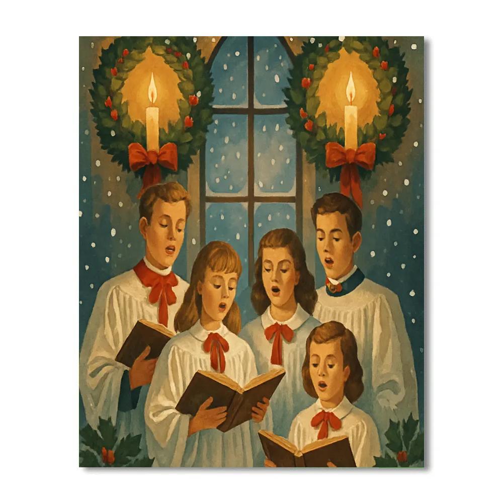 Candlelit Christmas Blessing Painting by numbers kit