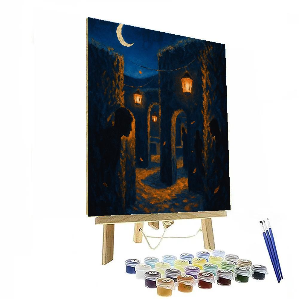 Nocturnal Hedge Maze Paint by numbers art