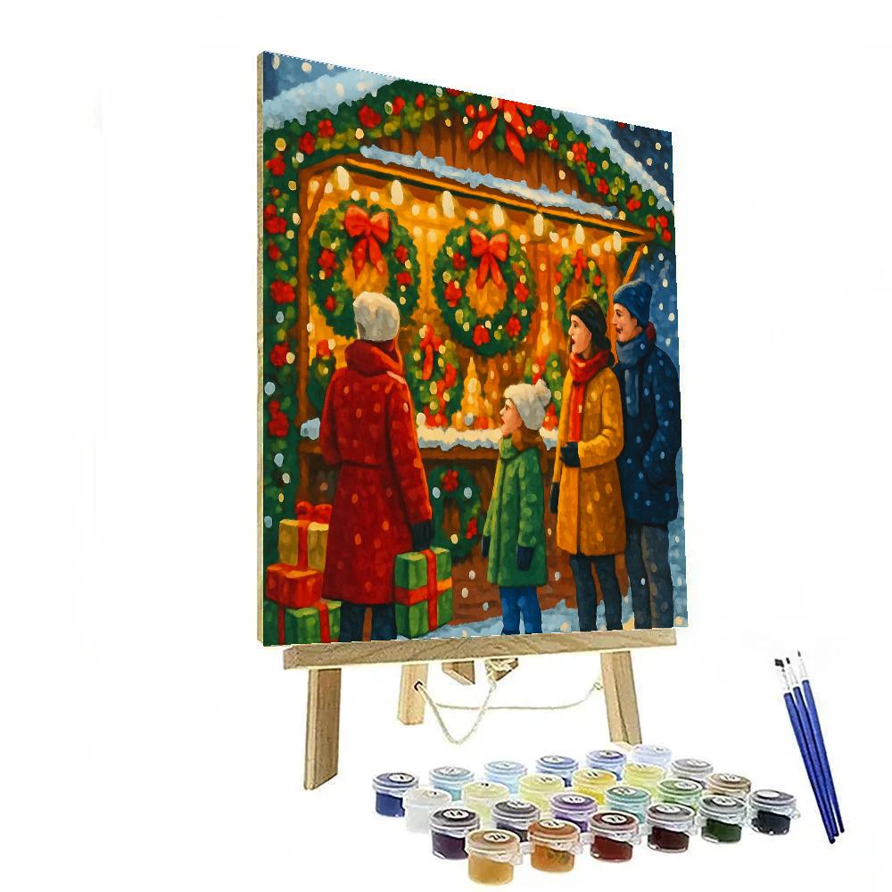 Frost-Kissed Market Stall paint by numbers