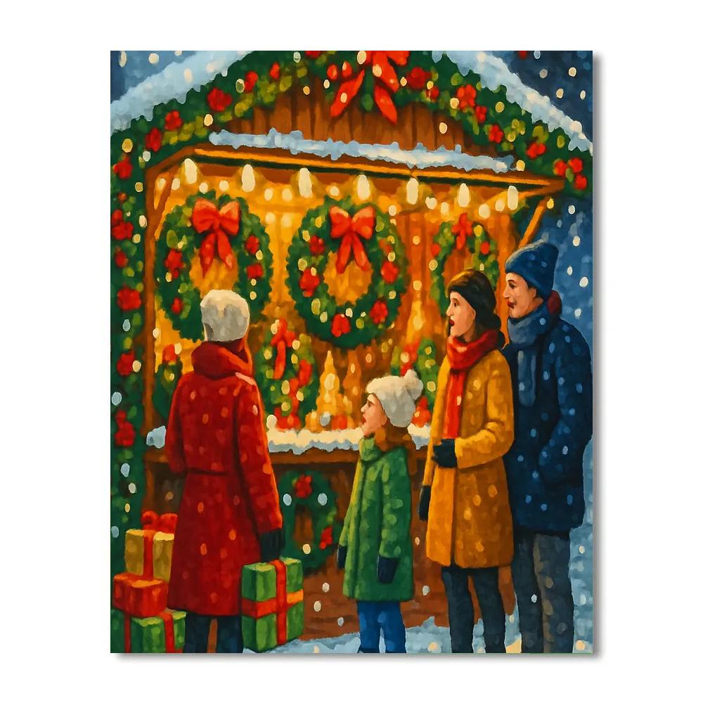 Frost-Kissed Market Stall paint by numbers