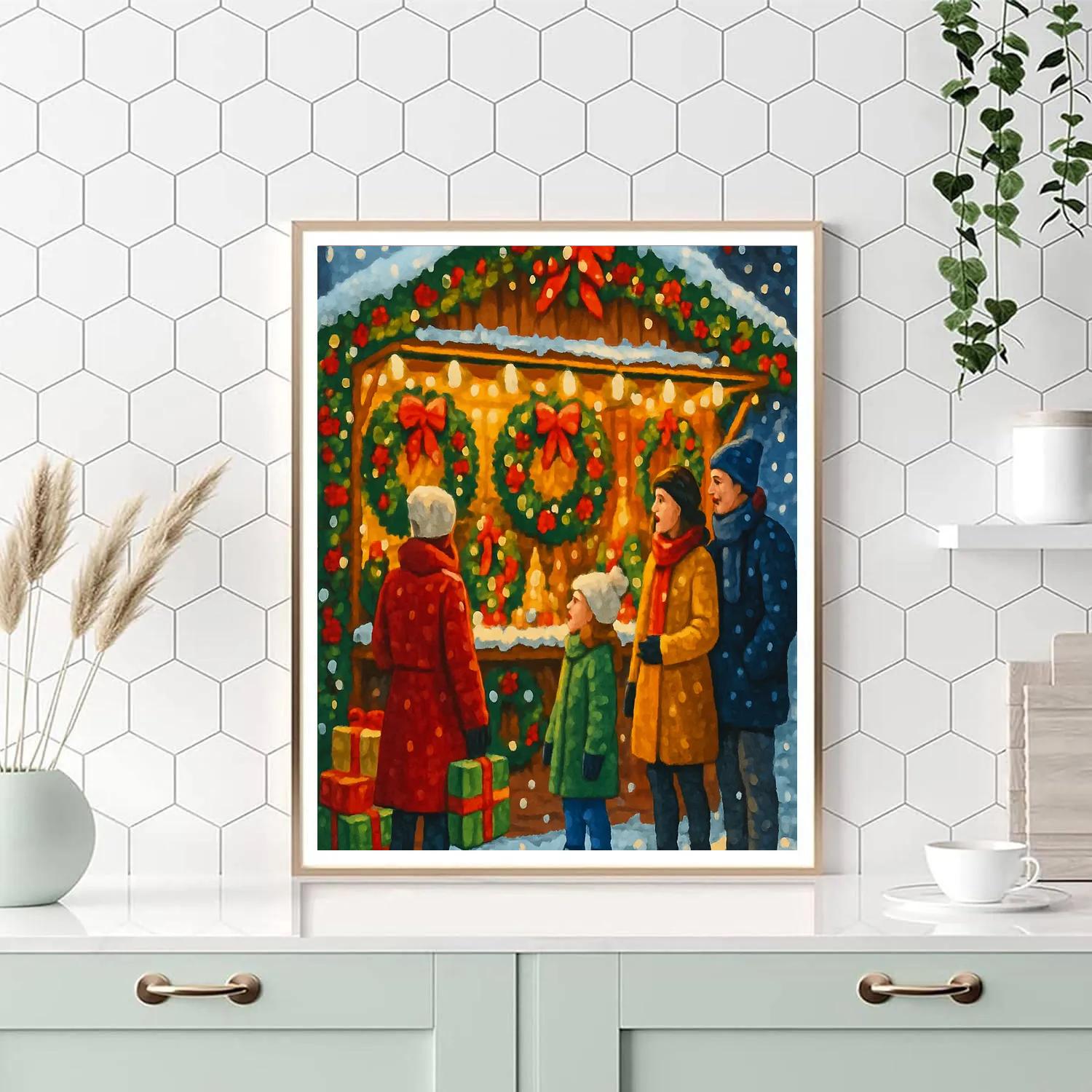 Frost-Kissed Market Stall paint by numbers