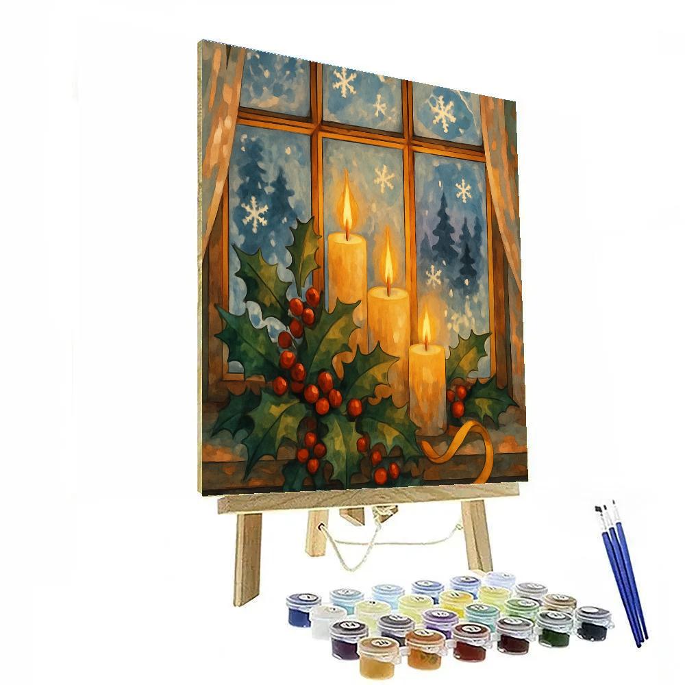 Winter Window Wonderland Paint by numbers art