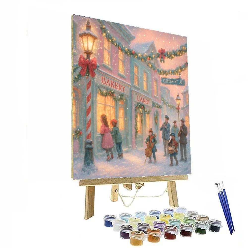 Peppermint Lane Postcard Evening Painting by numbers kit