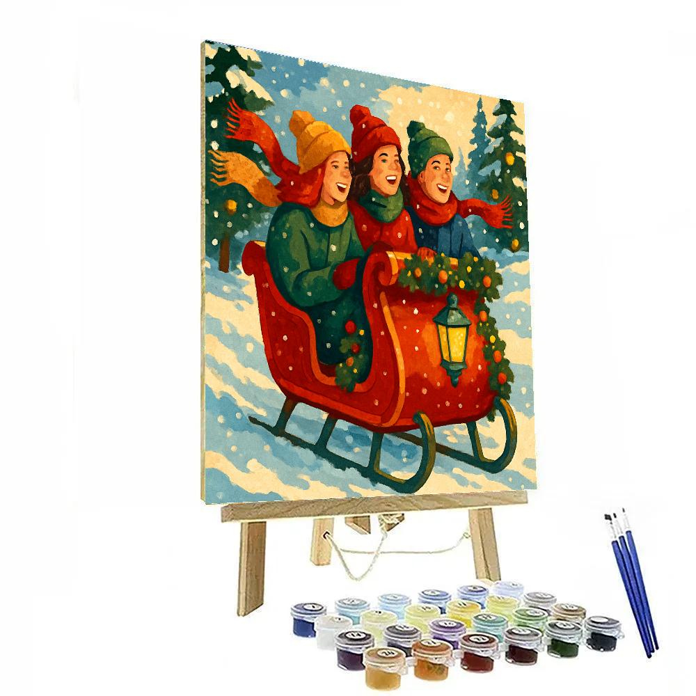 Joyous Sleigh Bell Ride paint by numbers