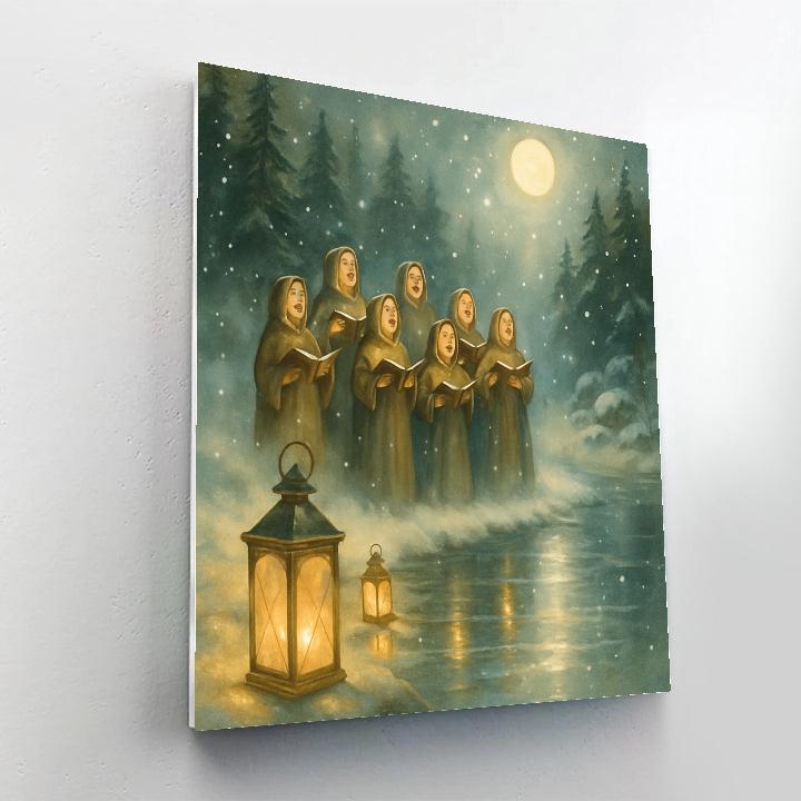 Midwinter Lantern Choir By The River Number painting