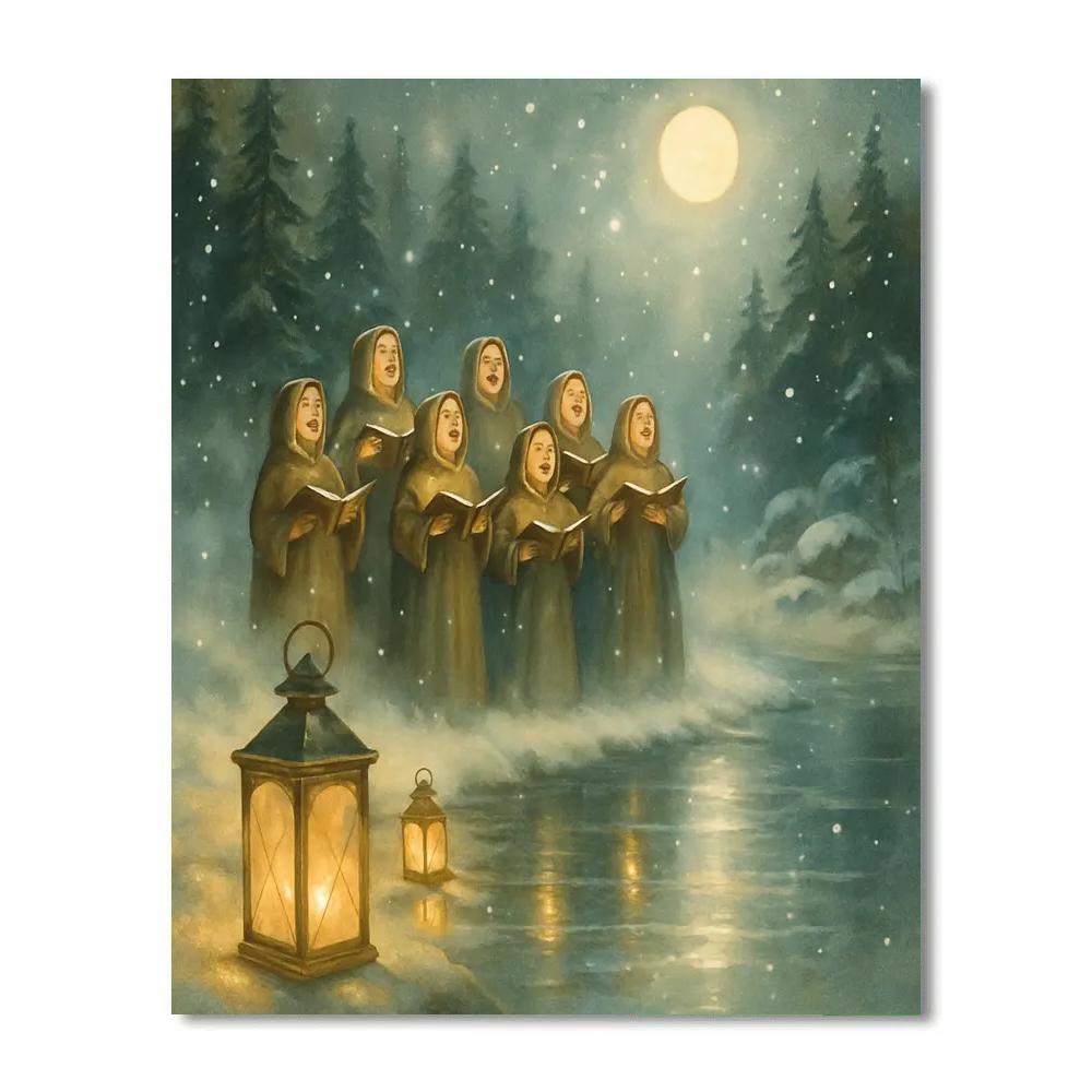 Midwinter Lantern Choir By The River Number painting