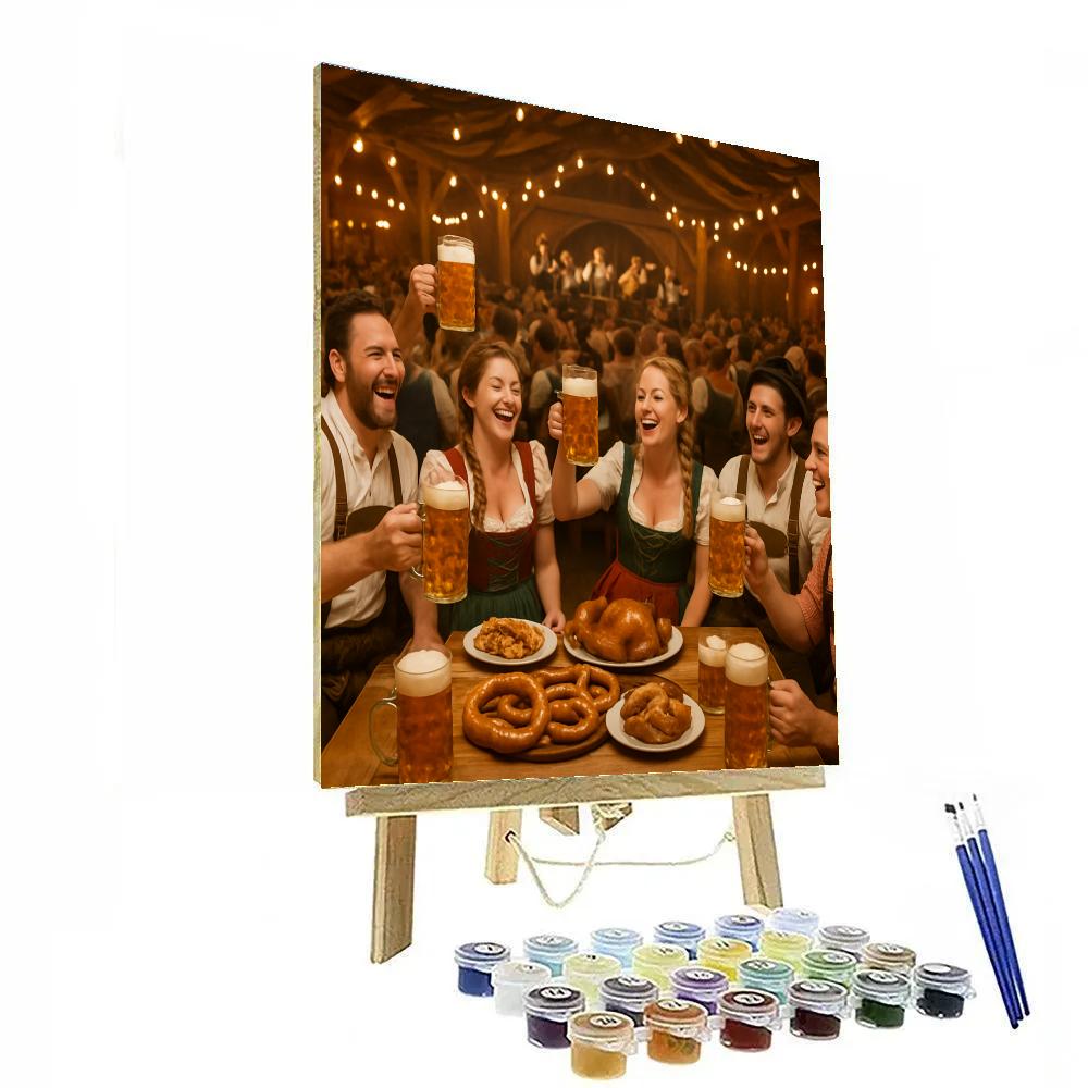 Joyful Oktoberfest Beer Tent Gathering Number painting