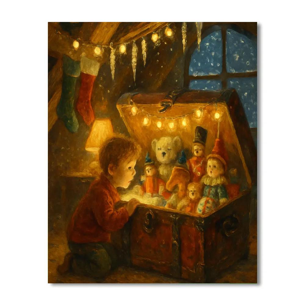 Icicle Attic Toy Surprise DIY paint by numbers