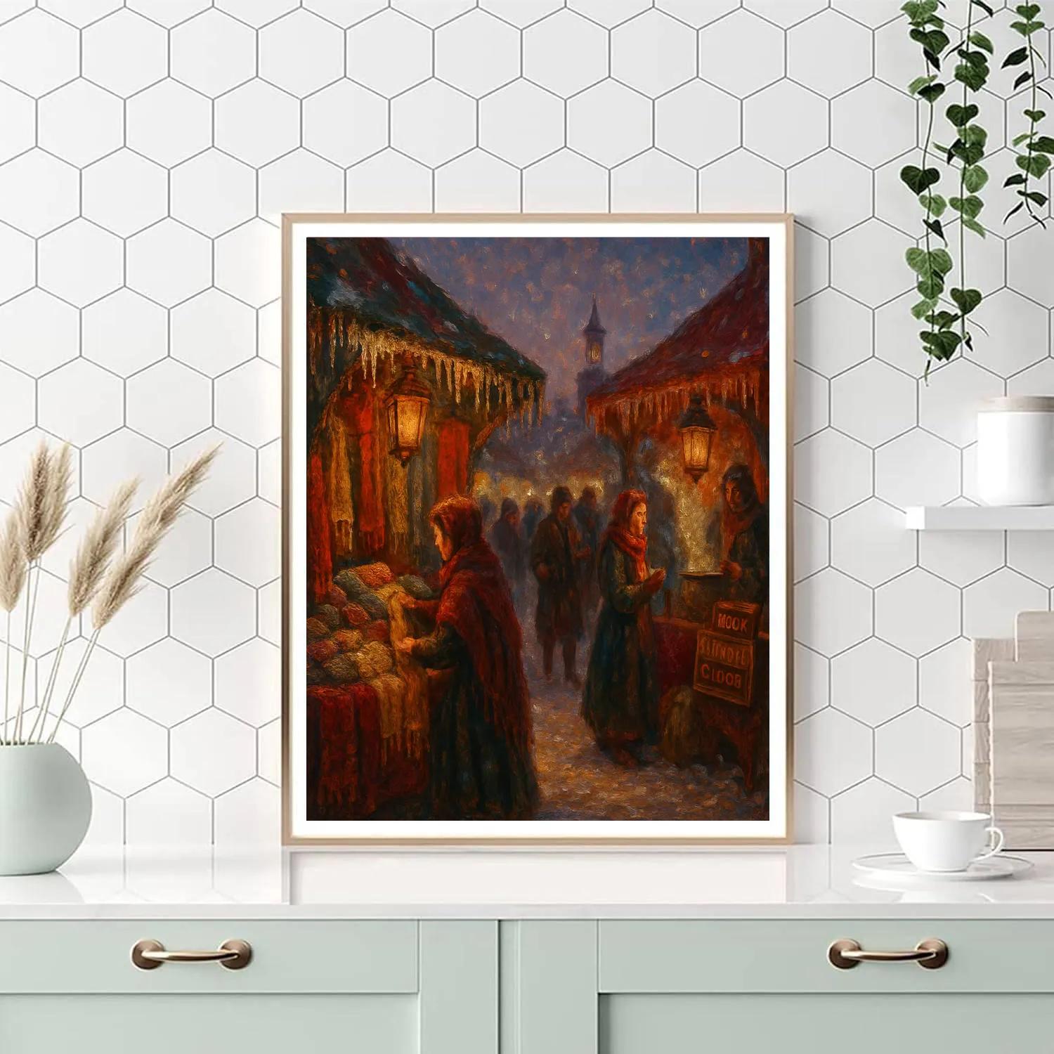 Lanterned Stalls Of The Frozen Bazaar Number painting