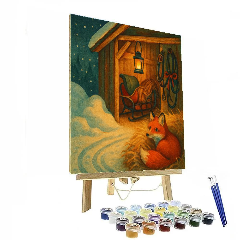 Stowaway Fox At The Sleigh Barn Number painting