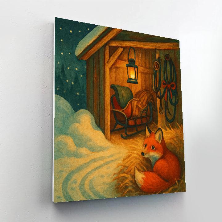 Stowaway Fox At The Sleigh Barn Number painting