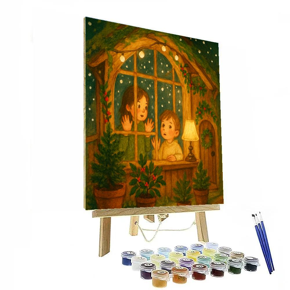 Snowbound Treehouse Conservatory paint by number