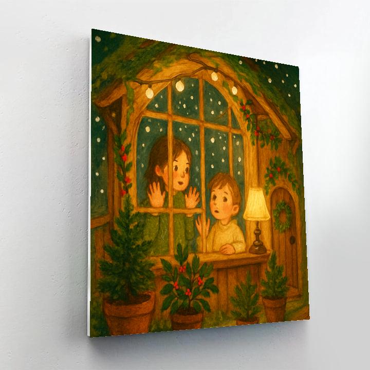 Snowbound Treehouse Conservatory paint by number