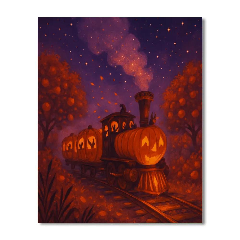 The Phantom Orchard Lantern Train DIY paint by numbers