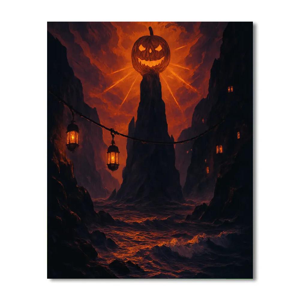The Pumpkin Beacon Of Hollow Cove paint by numbers