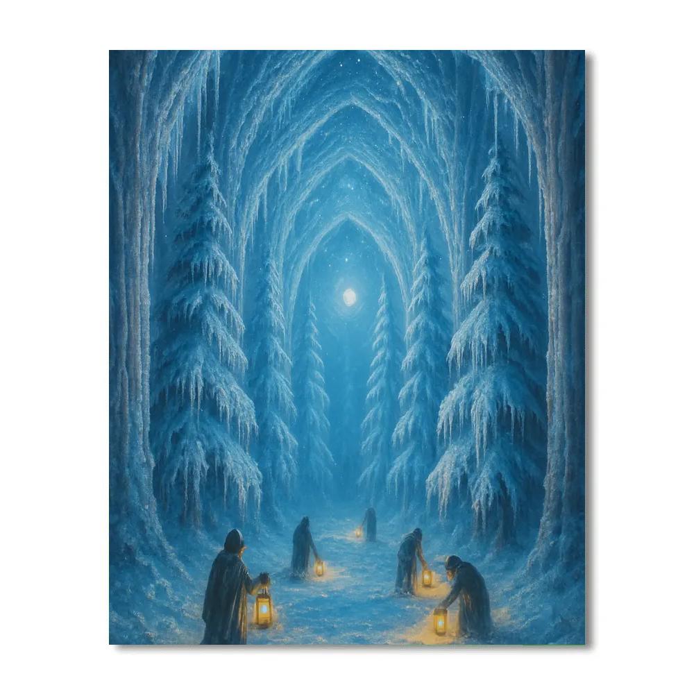 Icicle Cathedral Of Pines paint by numbers