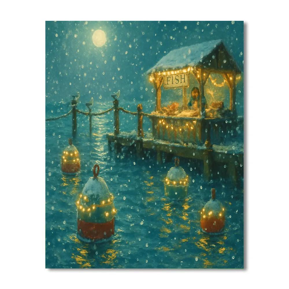 Harbor Of Twinkling Buoys Painting by numbers kit