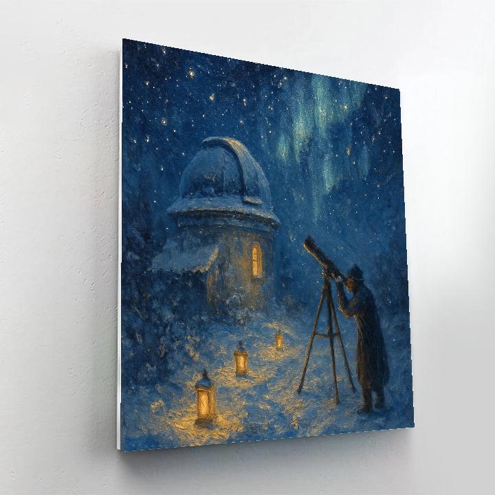 Quiet Snowbound Observatory Number painting