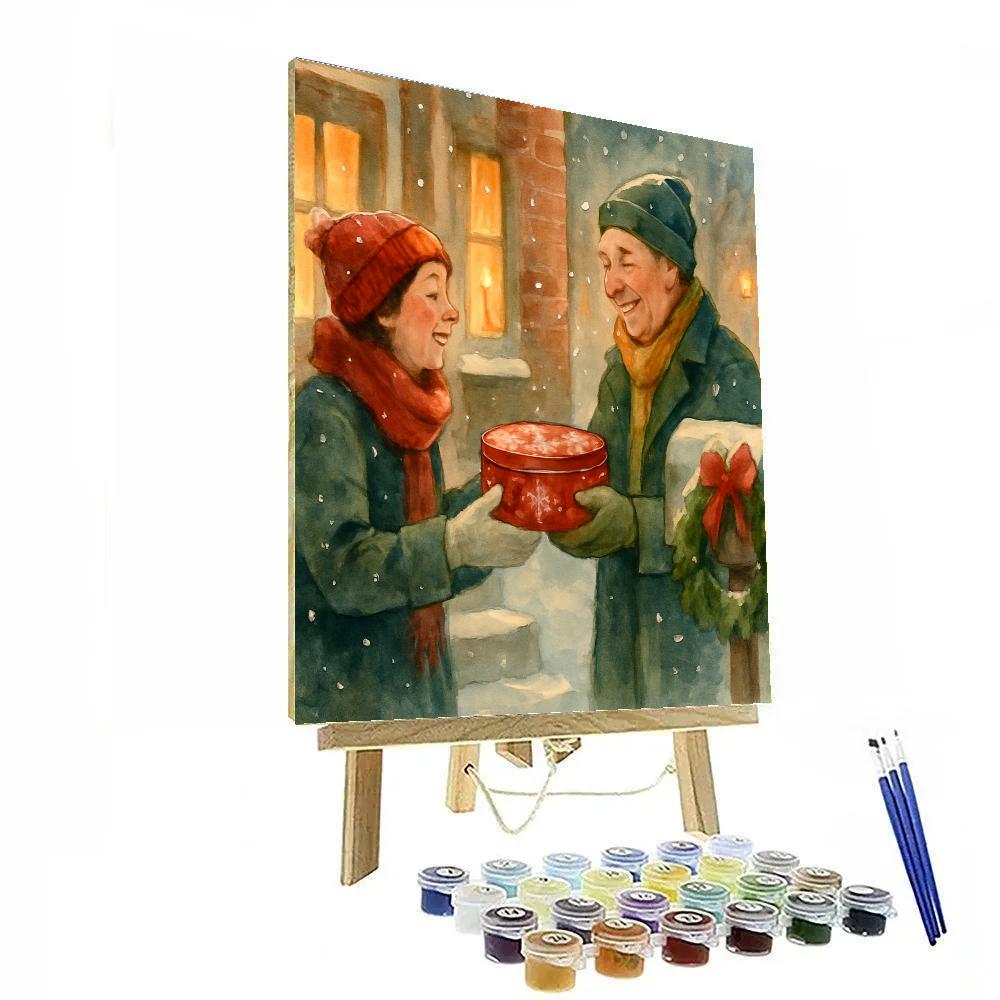 Cookie Exchange In The Snow Paint by numbers kits