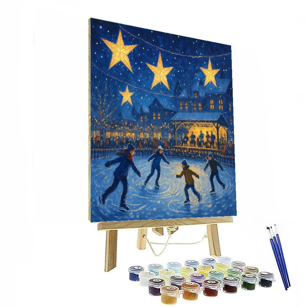 Star Lanterns Above The Ice Rink paint by color