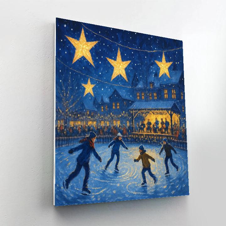 Star Lanterns Above The Ice Rink paint by color