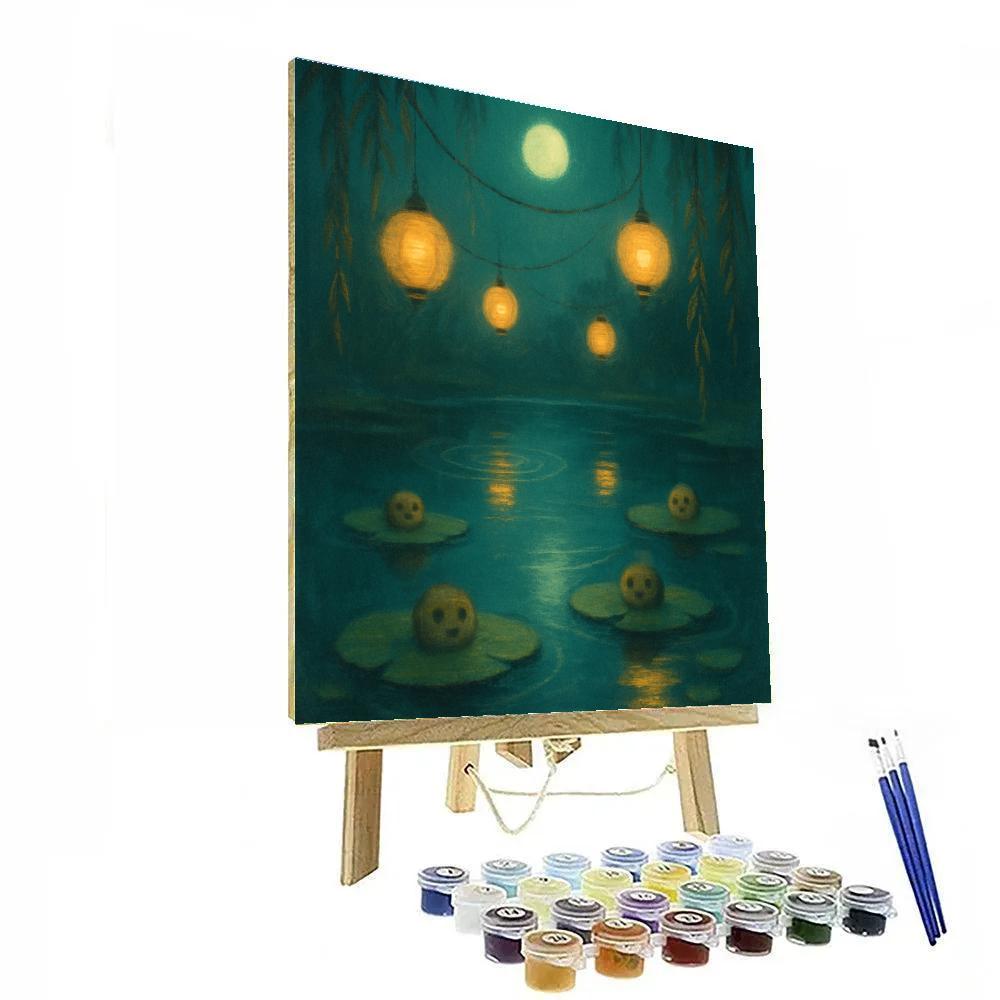 Pond Of Quiet Lanterns Paint by numbers art