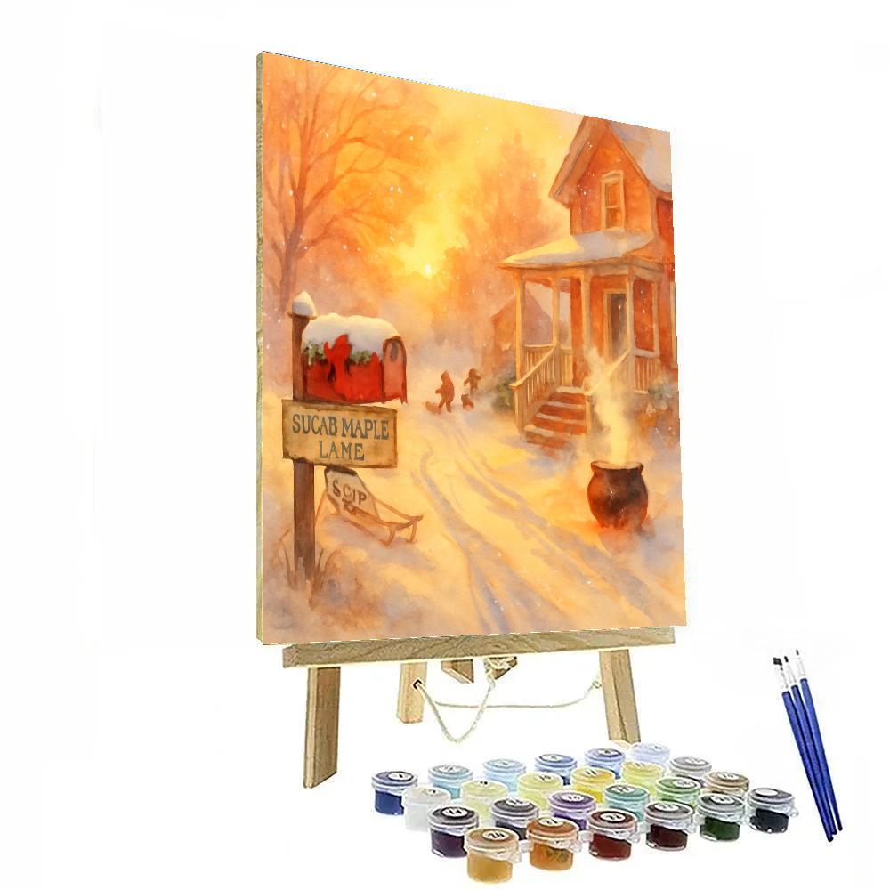 Morning Light On Sugar Maple Lane DIY paint by numbers