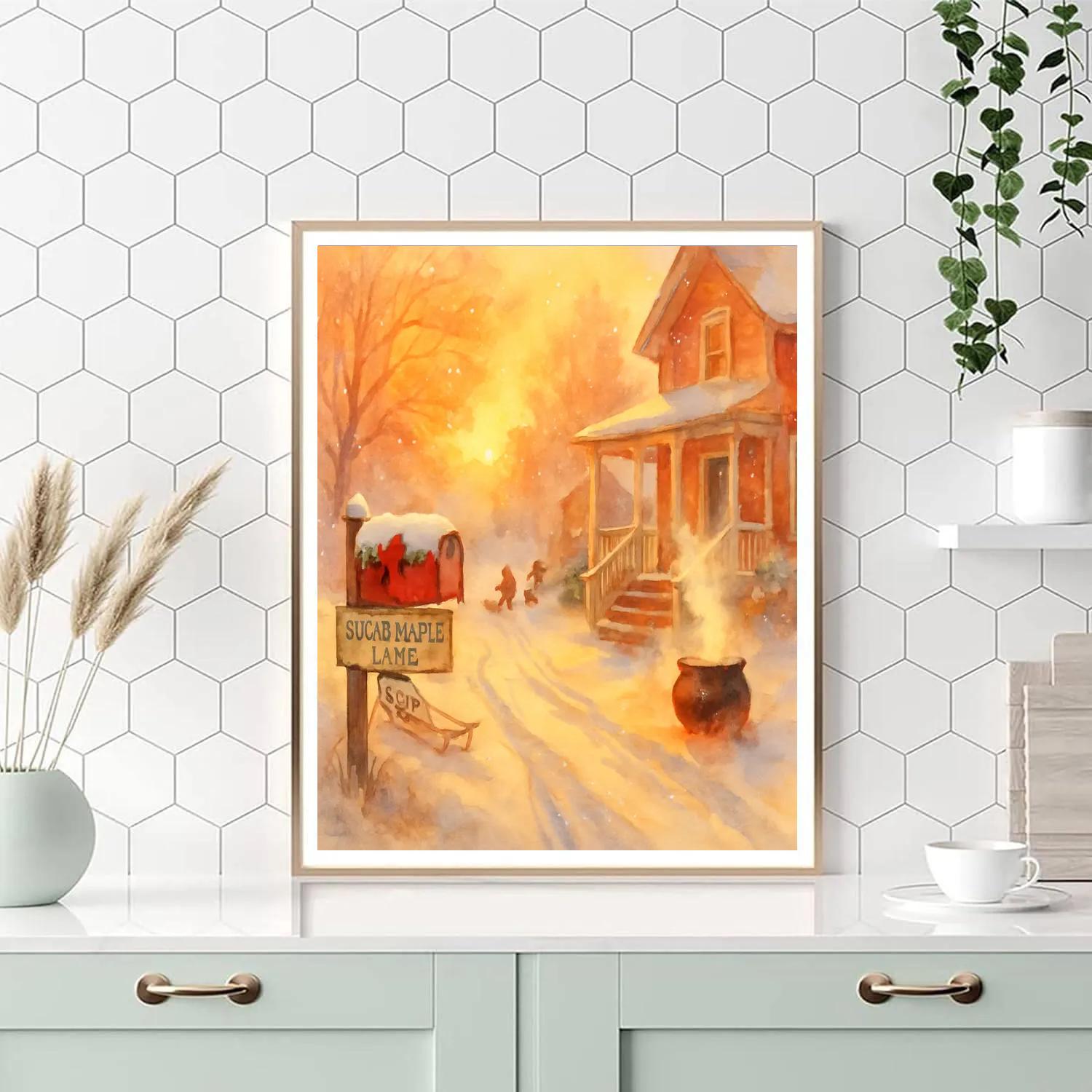 Morning Light On Sugar Maple Lane DIY paint by numbers