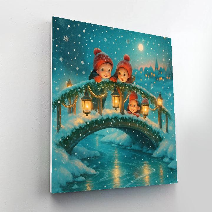 Tinsel Bridge Over Frozen Streams Paint by numbers kits
