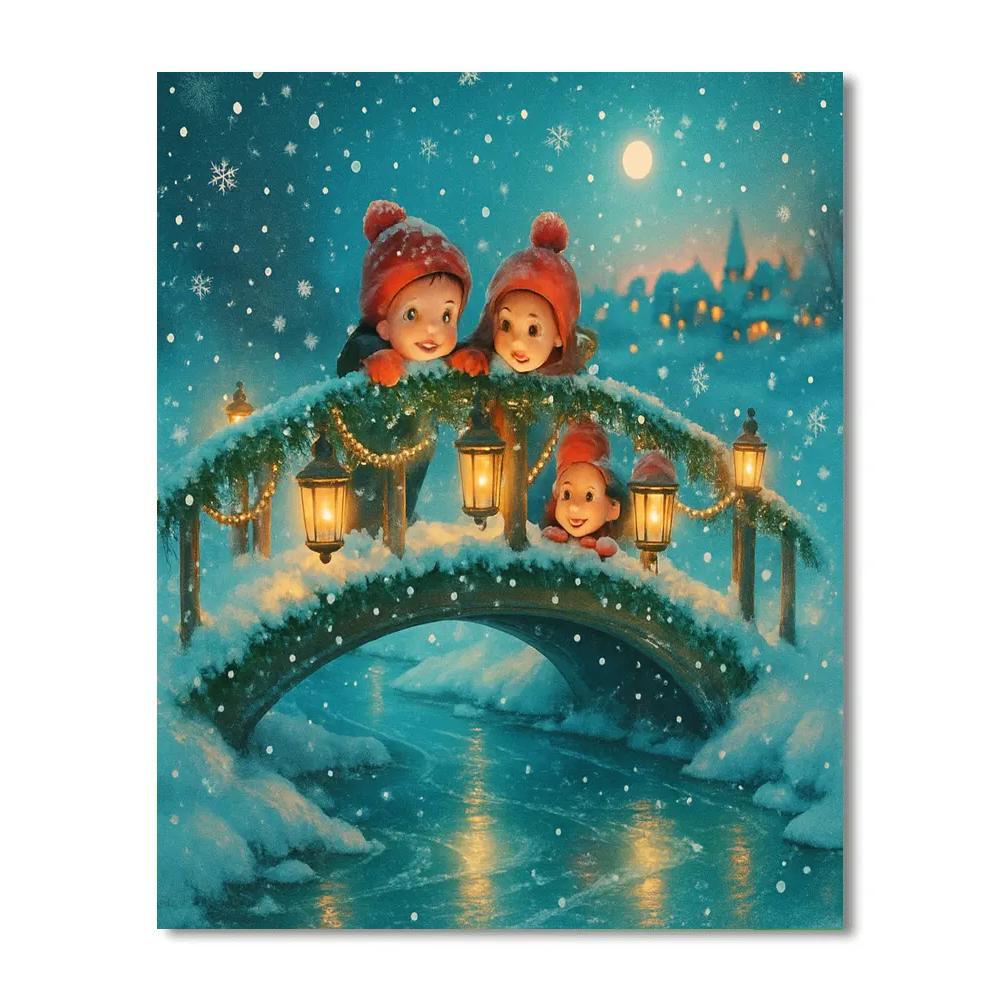 Tinsel Bridge Over Frozen Streams Paint by numbers kits