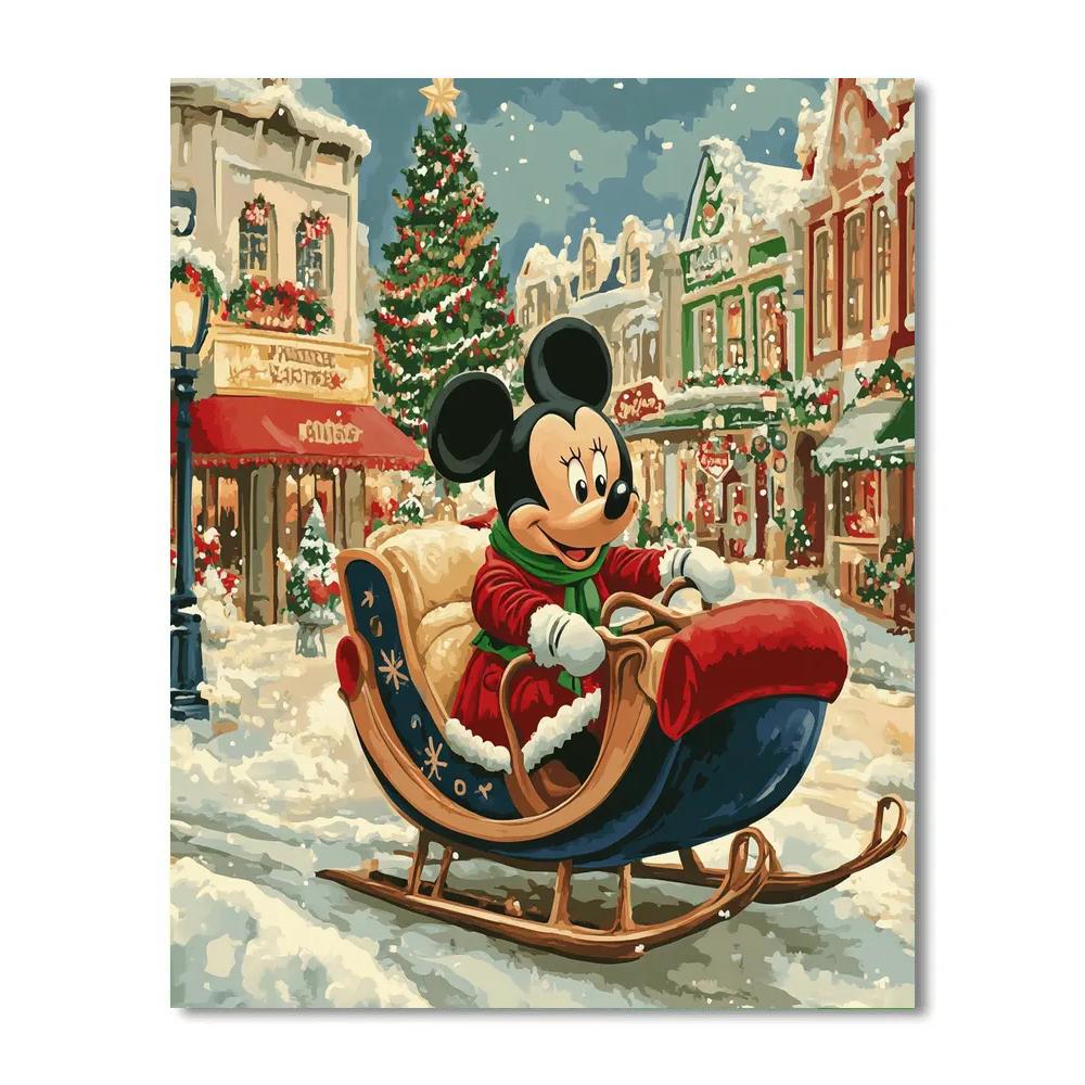 Mickeys Caroling Sleigh Number painting