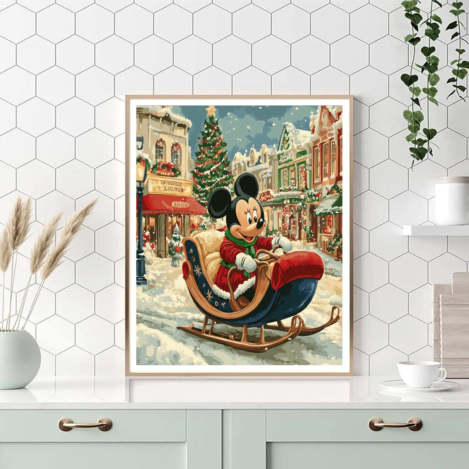 Mickeys Caroling Sleigh Number painting