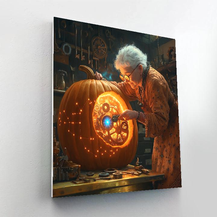 Haunted Clockwork Pumpkin Workshop paint by numbers