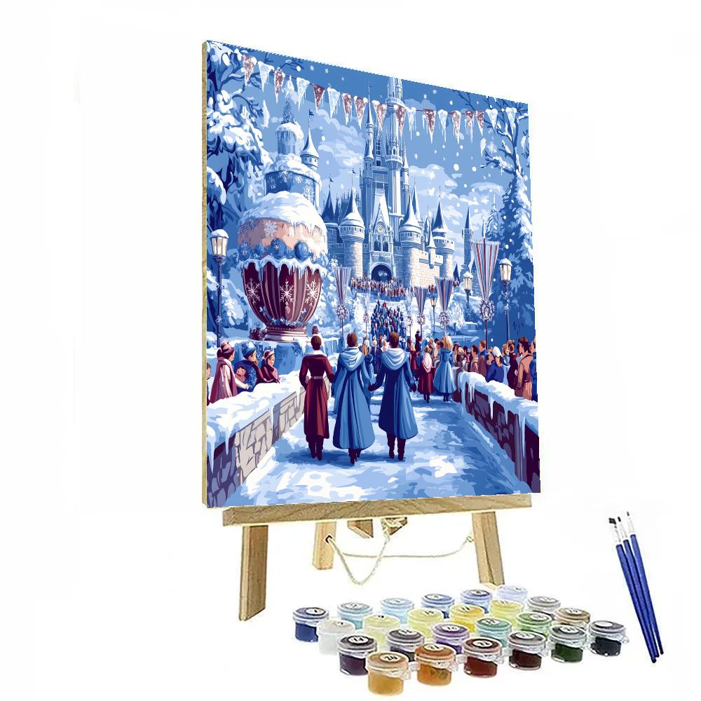 Enchanted Castle Winter Parade Number painting