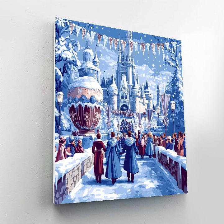 Enchanted Castle Winter Parade Number painting