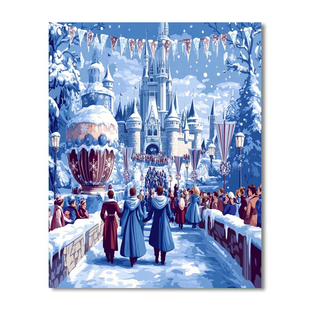 Enchanted Castle Winter Parade Number painting
