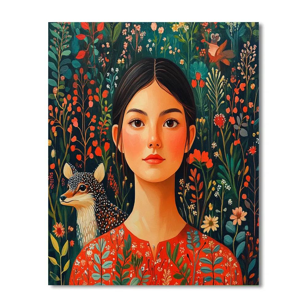 Frida Kahlo Inspired Garden Self Portrait Paint by numbers art