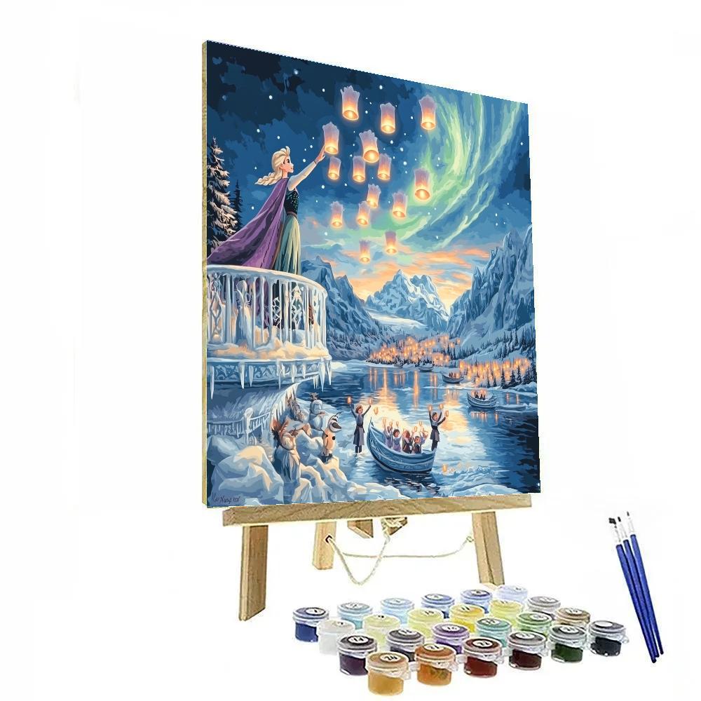 Frozen Kingdom Holiday Lanterns Paint by numbers kits