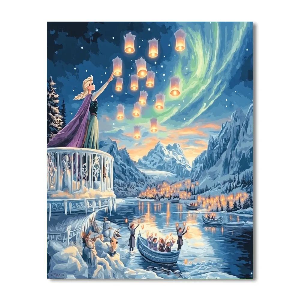 Frozen Kingdom Holiday Lanterns Paint by numbers kits