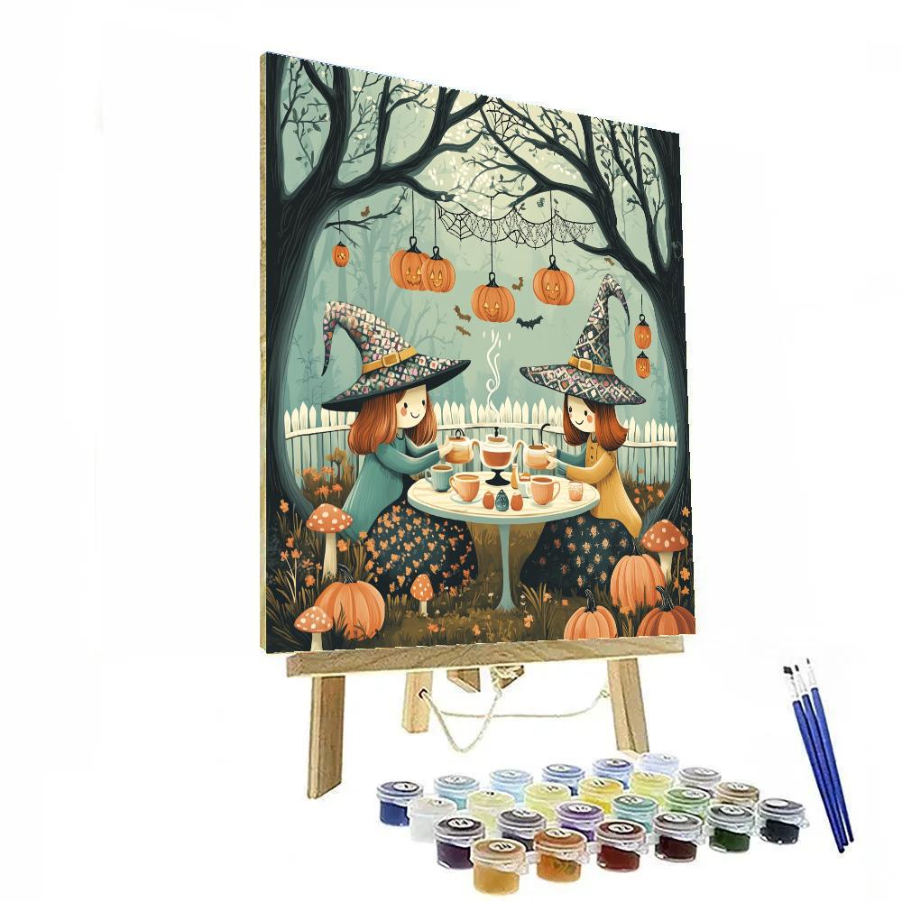 Witch Hat Tea Party Under The Gossamer Trees DIY paint by numbers