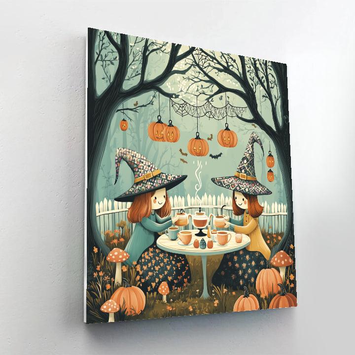 Witch Hat Tea Party Under The Gossamer Trees DIY paint by numbers
