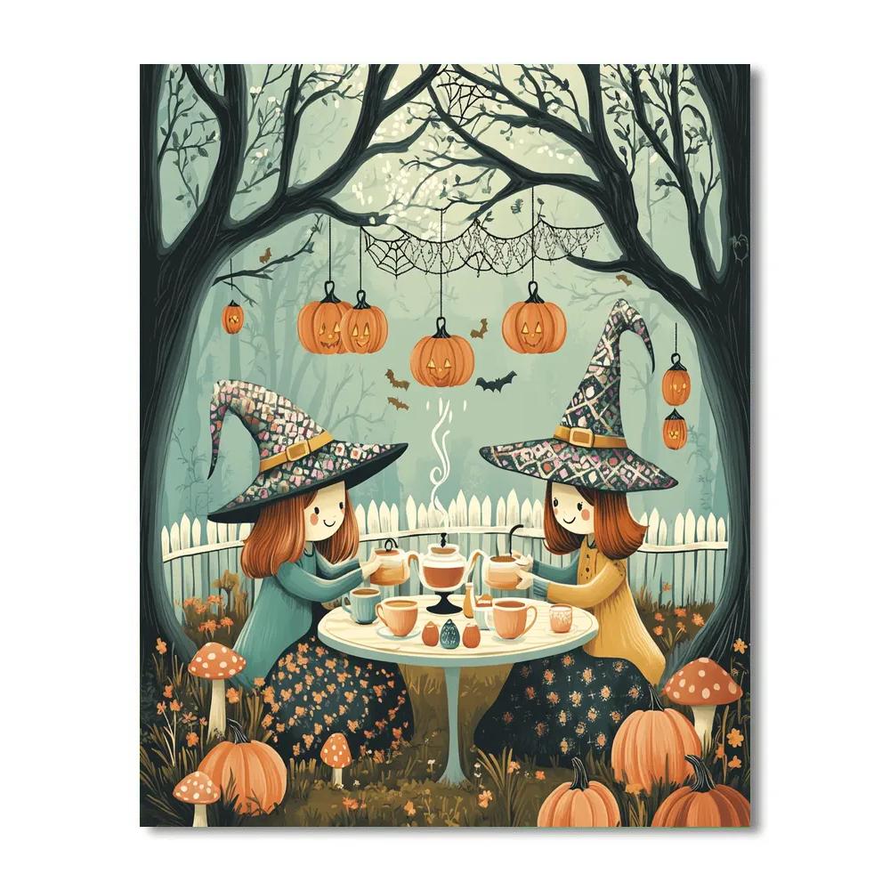 Witch Hat Tea Party Under The Gossamer Trees DIY paint by numbers
