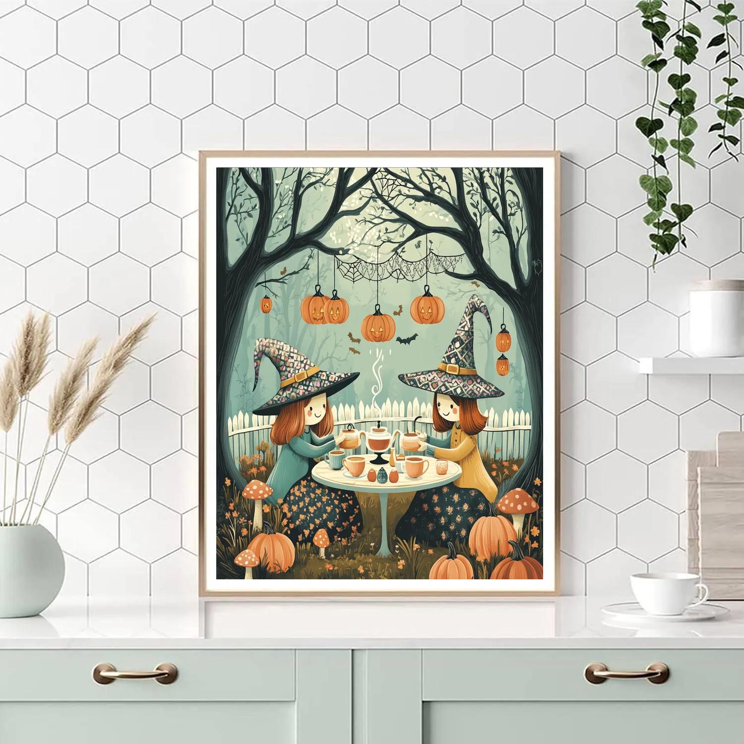 Witch Hat Tea Party Under The Gossamer Trees DIY paint by numbers