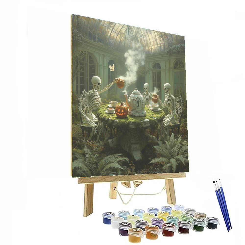 Crypt Garden Tea Party Spooky paint by number
